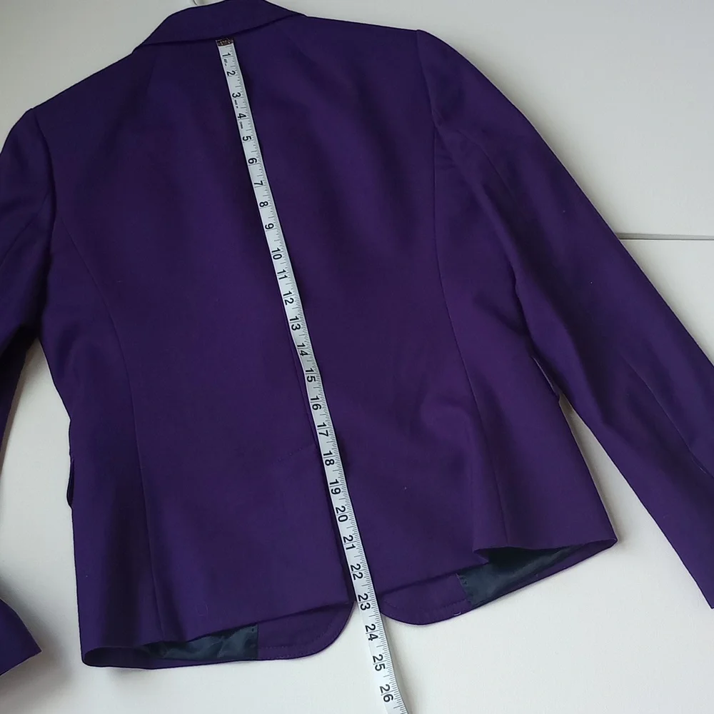 JCREW Royal Purple New Schoolboy Wool Blazer with Brass Buttons 4 Longer Length - Picture 12 of 13